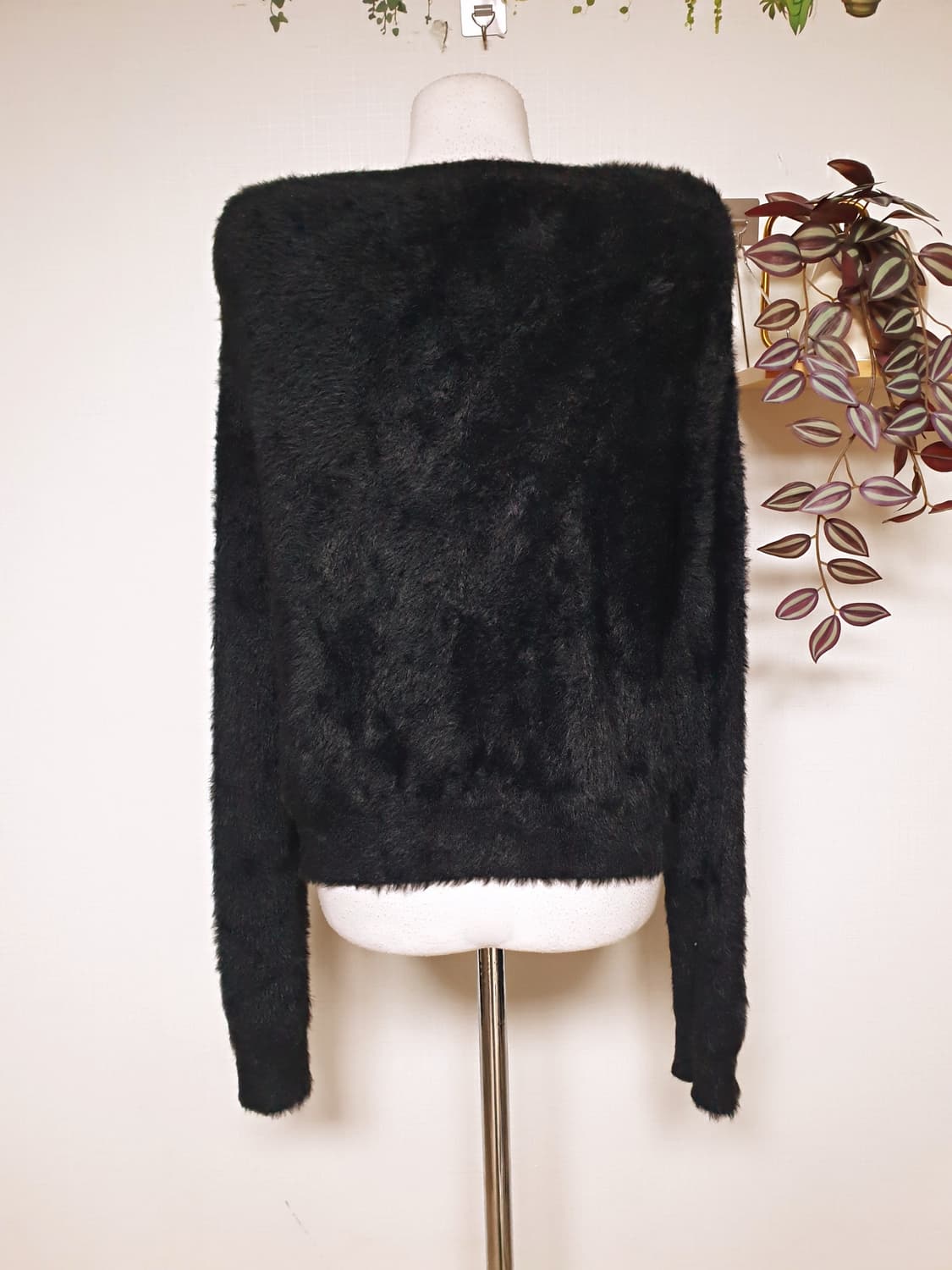 자라 플라워 비즈단추 가디건 77 블랙 L  상품이미지8