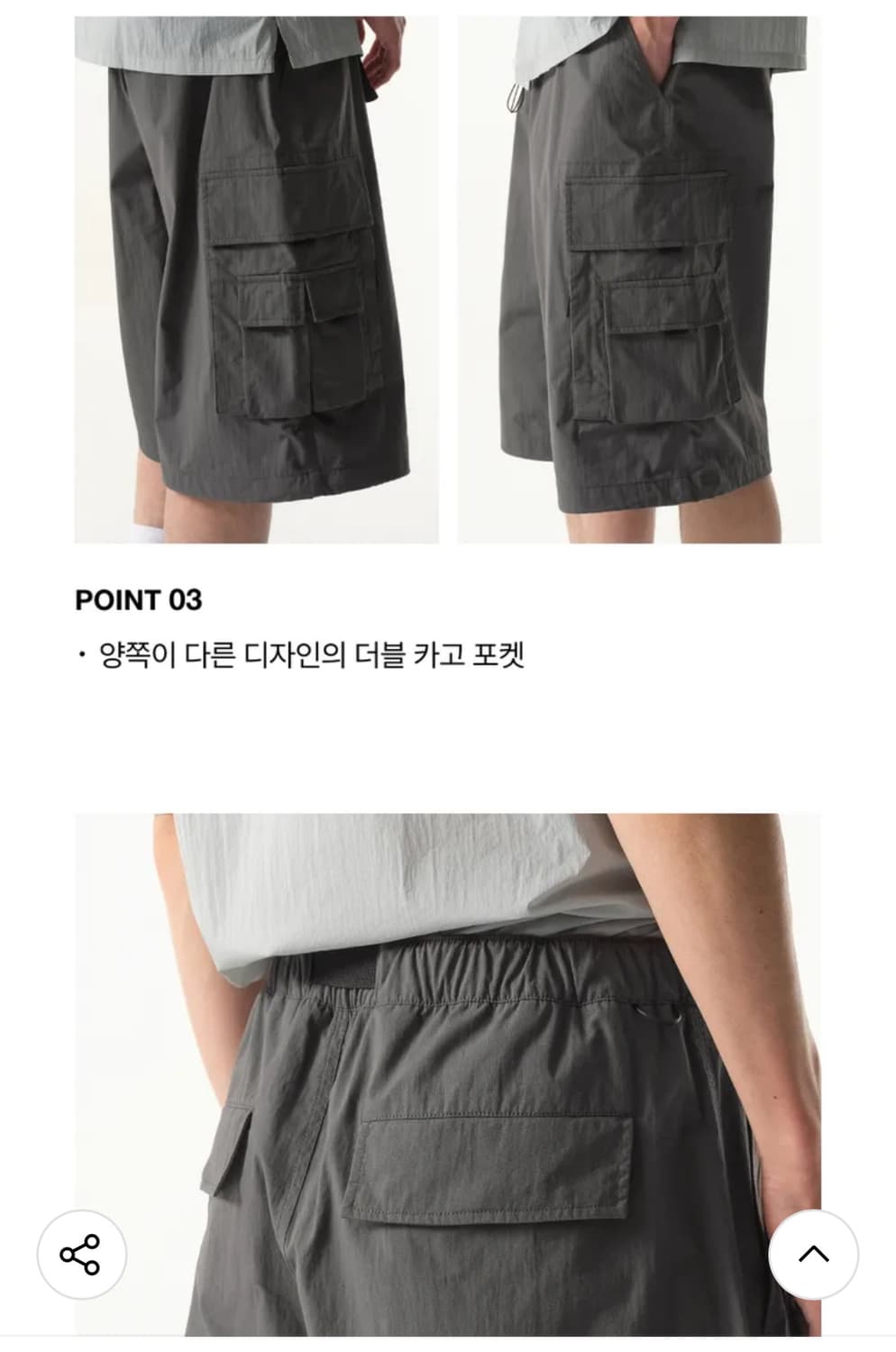시티 레저 CN 벨티드 멀티 포켓 카고 버뮤다 팬츠 [그레이] 상품이미지5