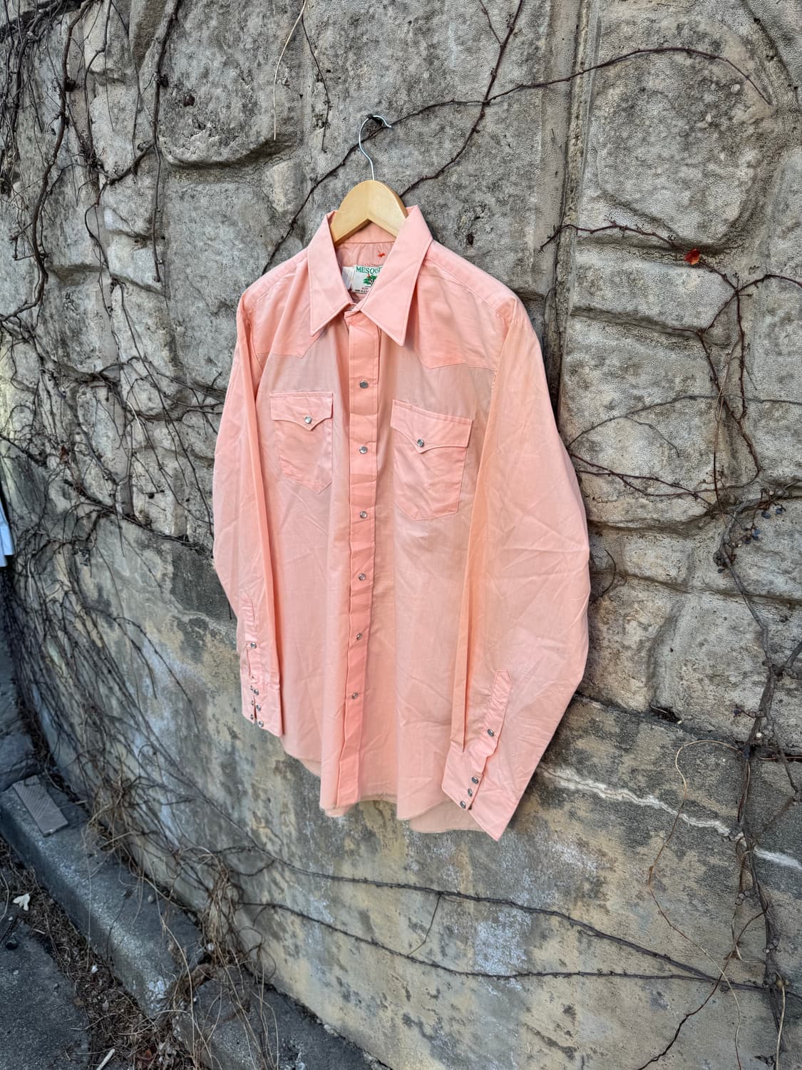 70s mesquite usa 빈티지 커스텀 웨스턴 셔츠 핑크 상품이미지3