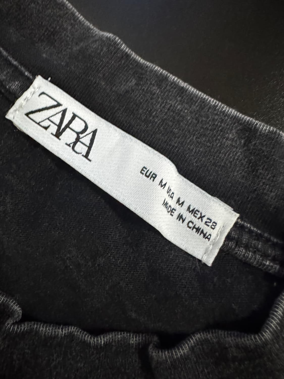 희귀!! 여성 자라 Zara 뒷 프린팅 워시드 크롭 반팔 티셔츠 F 상품이미지3