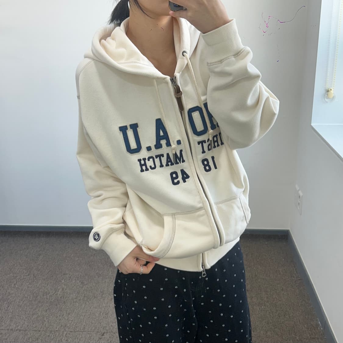 Who A U 후아유 2-way 아이보리 후드집업 상품이미지2