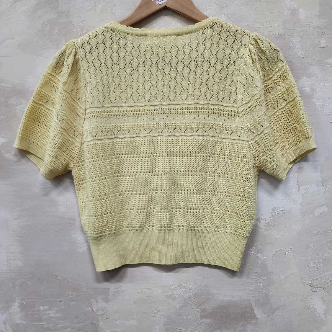 옐로우 크로쉐 니트 가디건 상품이미지4