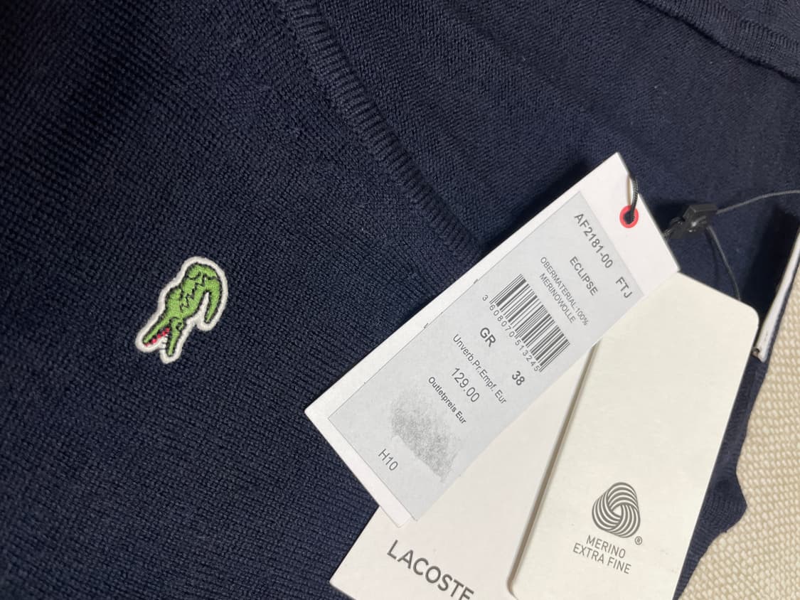 [택O새제품] 라코스테 FW 울100% 테니스 스웨터 - V넥 니트 네이 상품이미지6