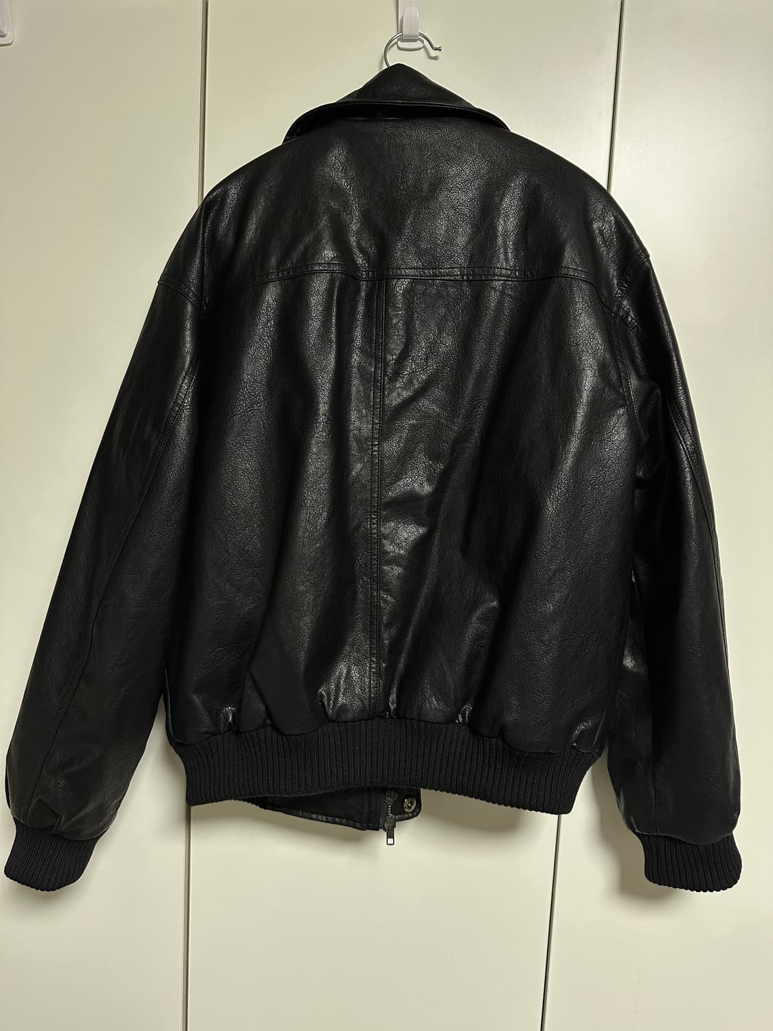 NUAKLE 빈티지 레더 블루종 블랙 자켓 001 상품이미지2