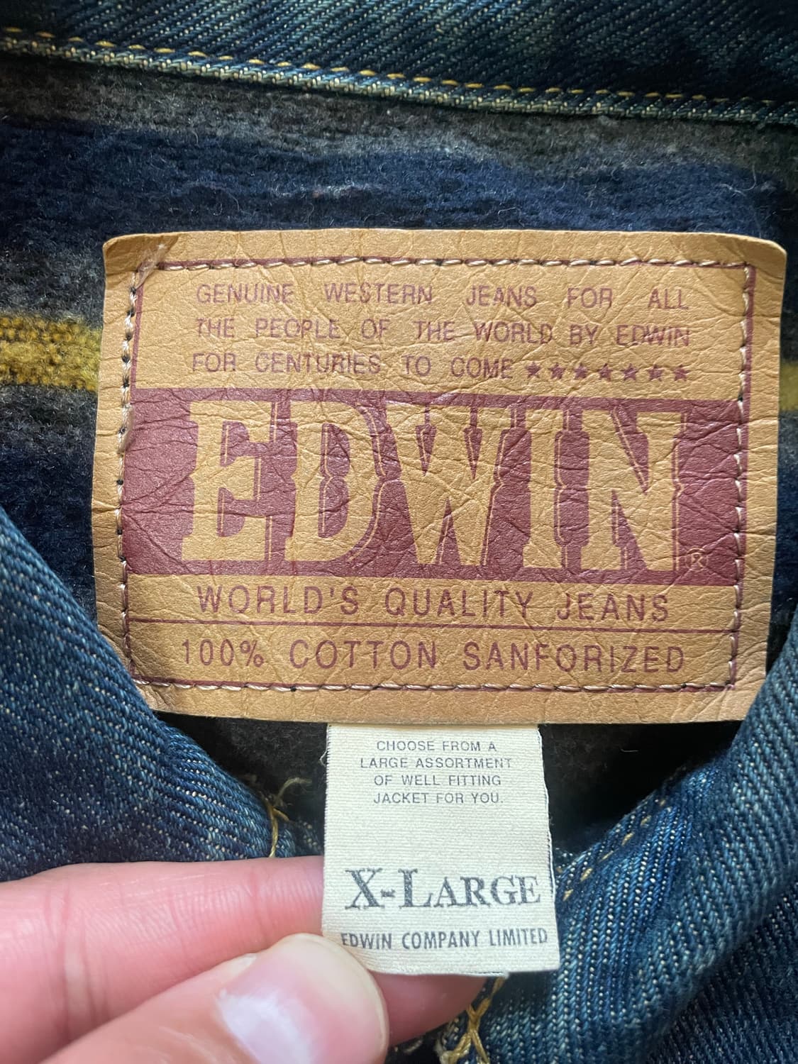 90s~00s made in japan EDWIN 블랭킷 데님 자켓 XL 상품이미지5