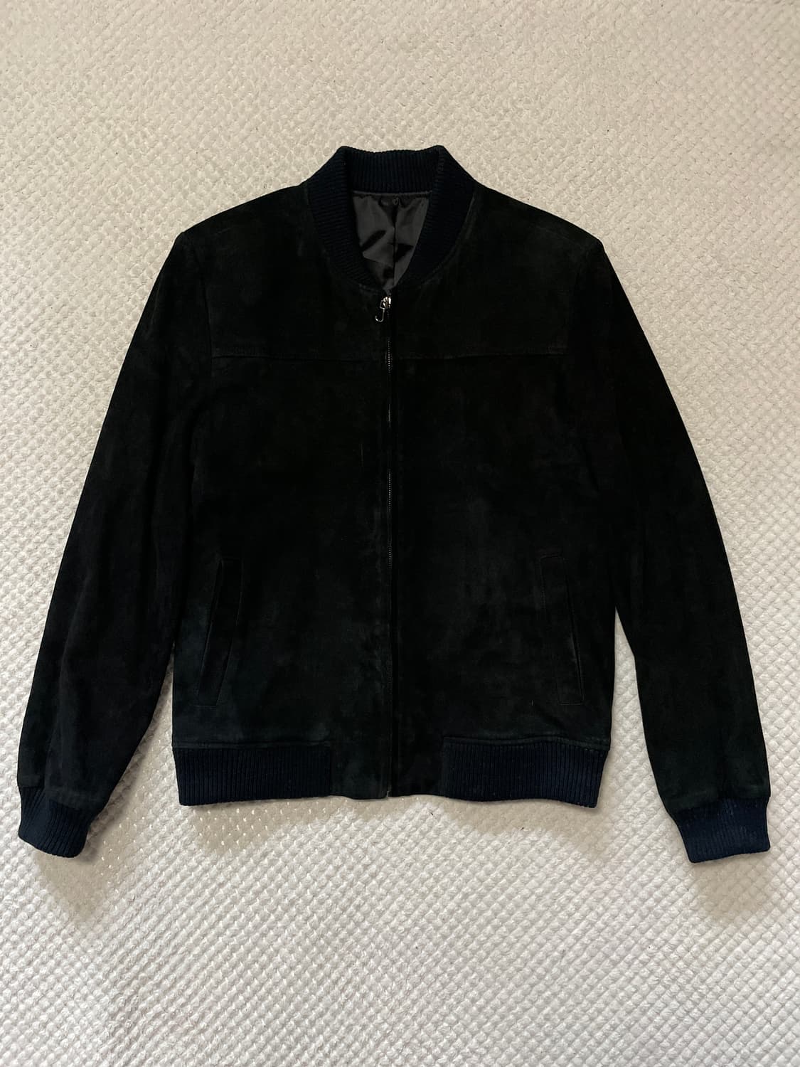 웨스턴 무드 리얼 스웨이드 레더 블루종 자켓 상품이미지1