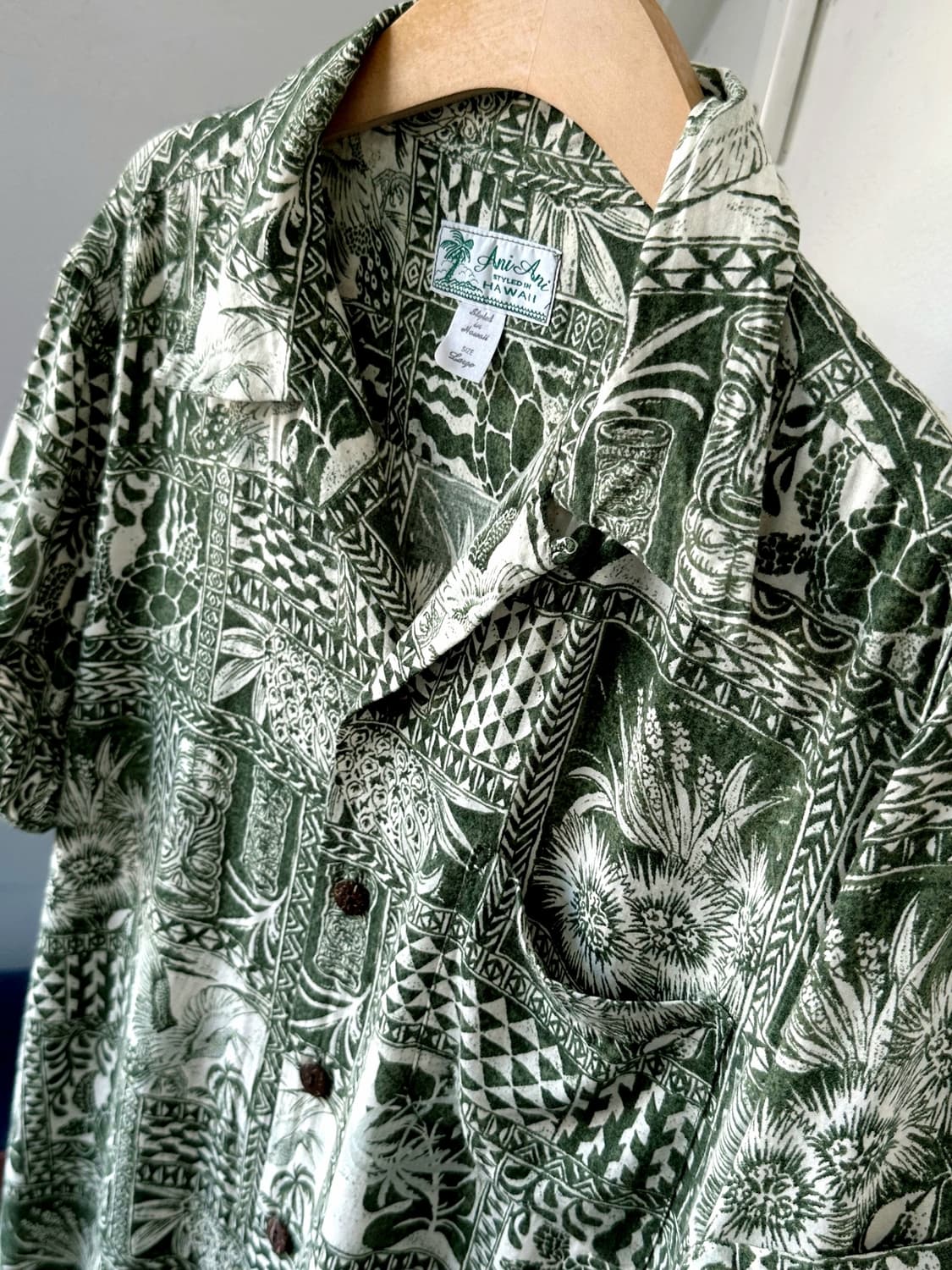 100% rayon design patterned H/S shirt 상품이미지1