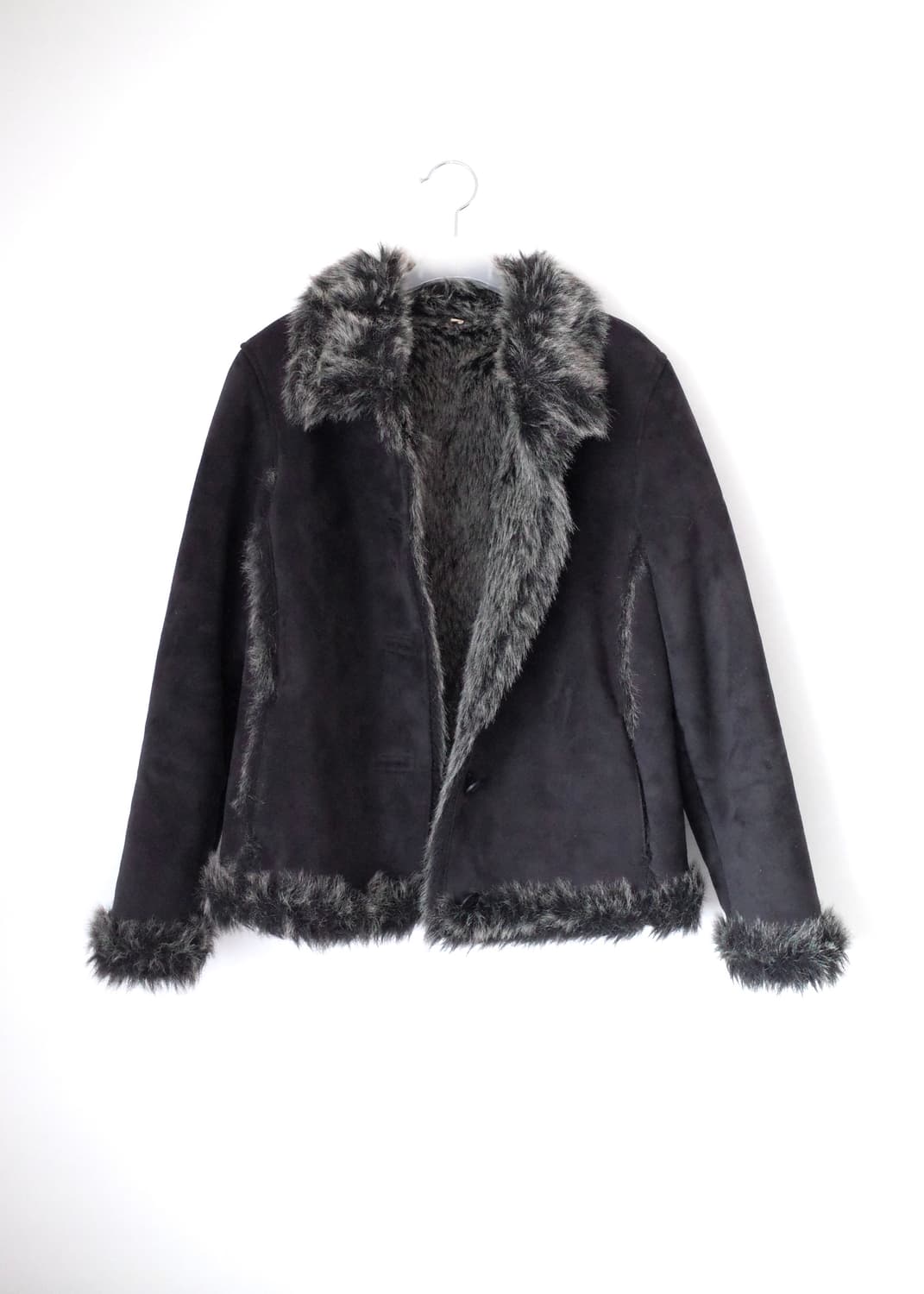 차콜 퍼 자켓 퍼코트 상품이미지2