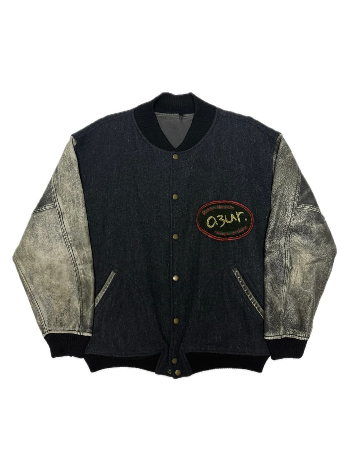 a3ur 빈티지 레더 바시티 자켓  상품이미지1