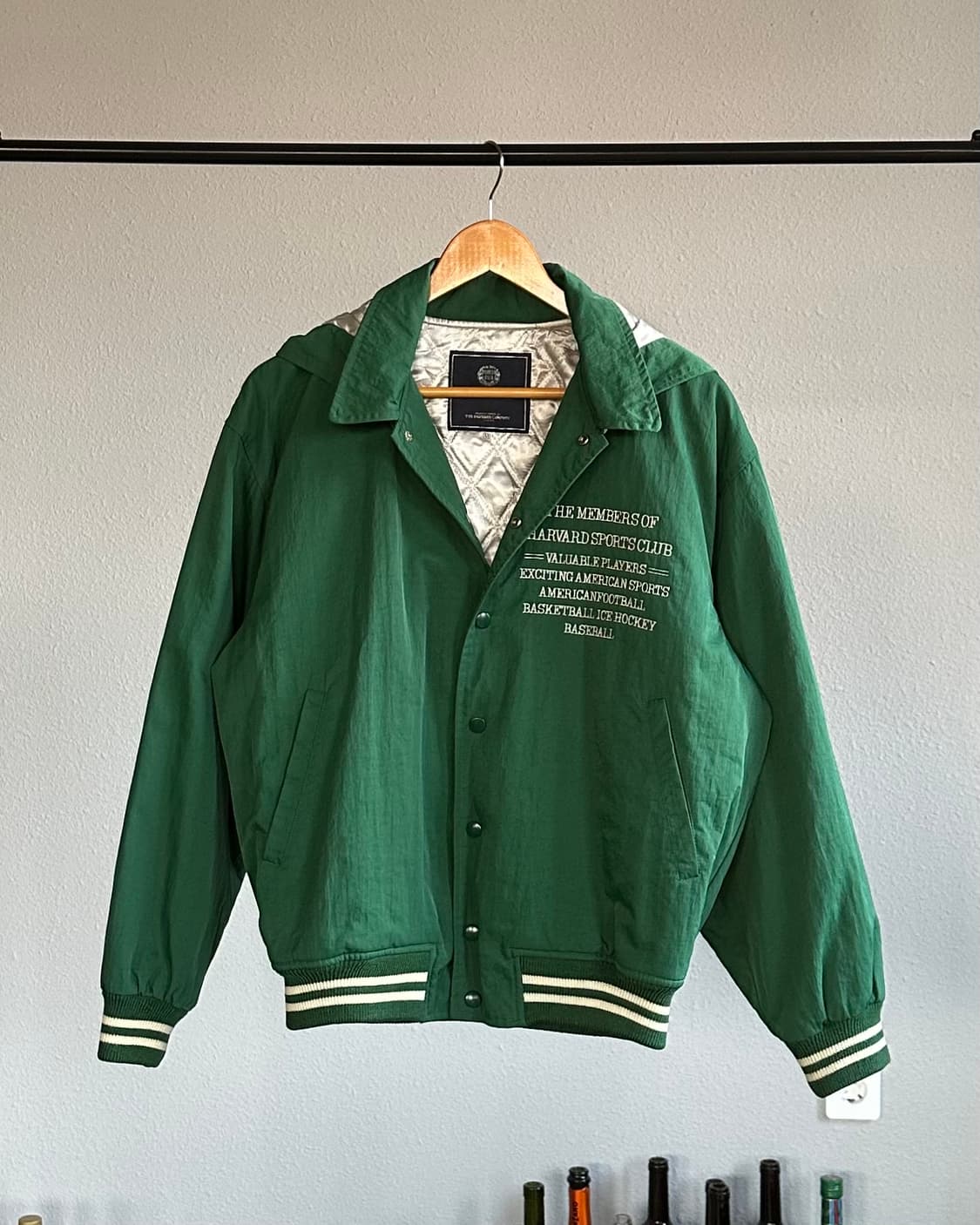 [M]JPN 하버드 대학교 스포츠 클럽 패디드 나일론 바시티 자켓 상품이미지1