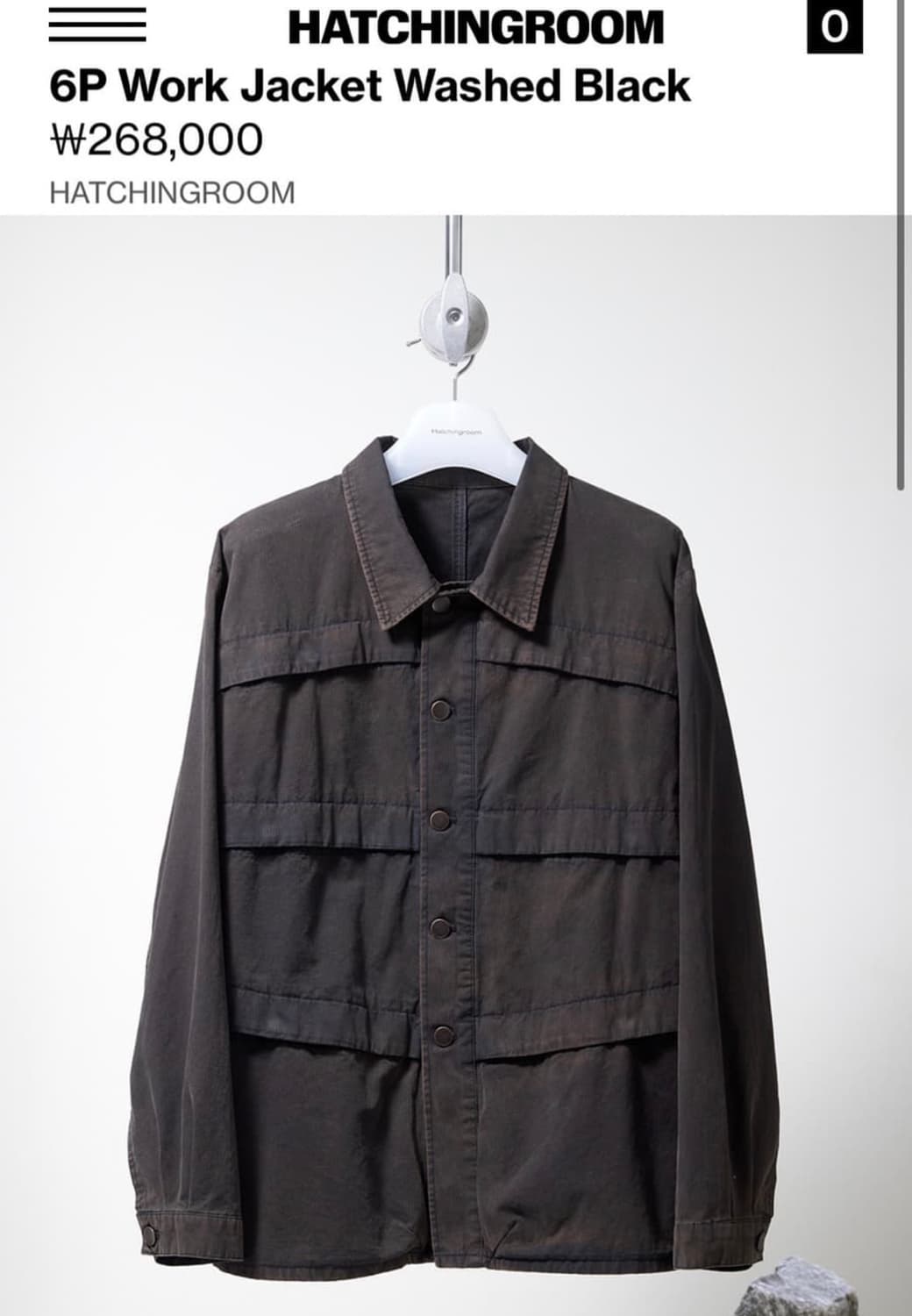 4) 해칭룸 6p 워크 자켓 워시드 블랙 상품이미지1