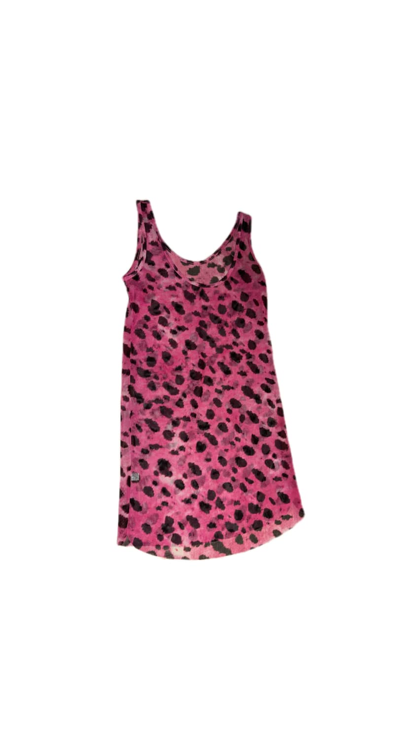 호피 시스루 슬리브리스 나시 갸루 y2k 펑크 일본 빈티지 서브컬쳐 상품이미지1