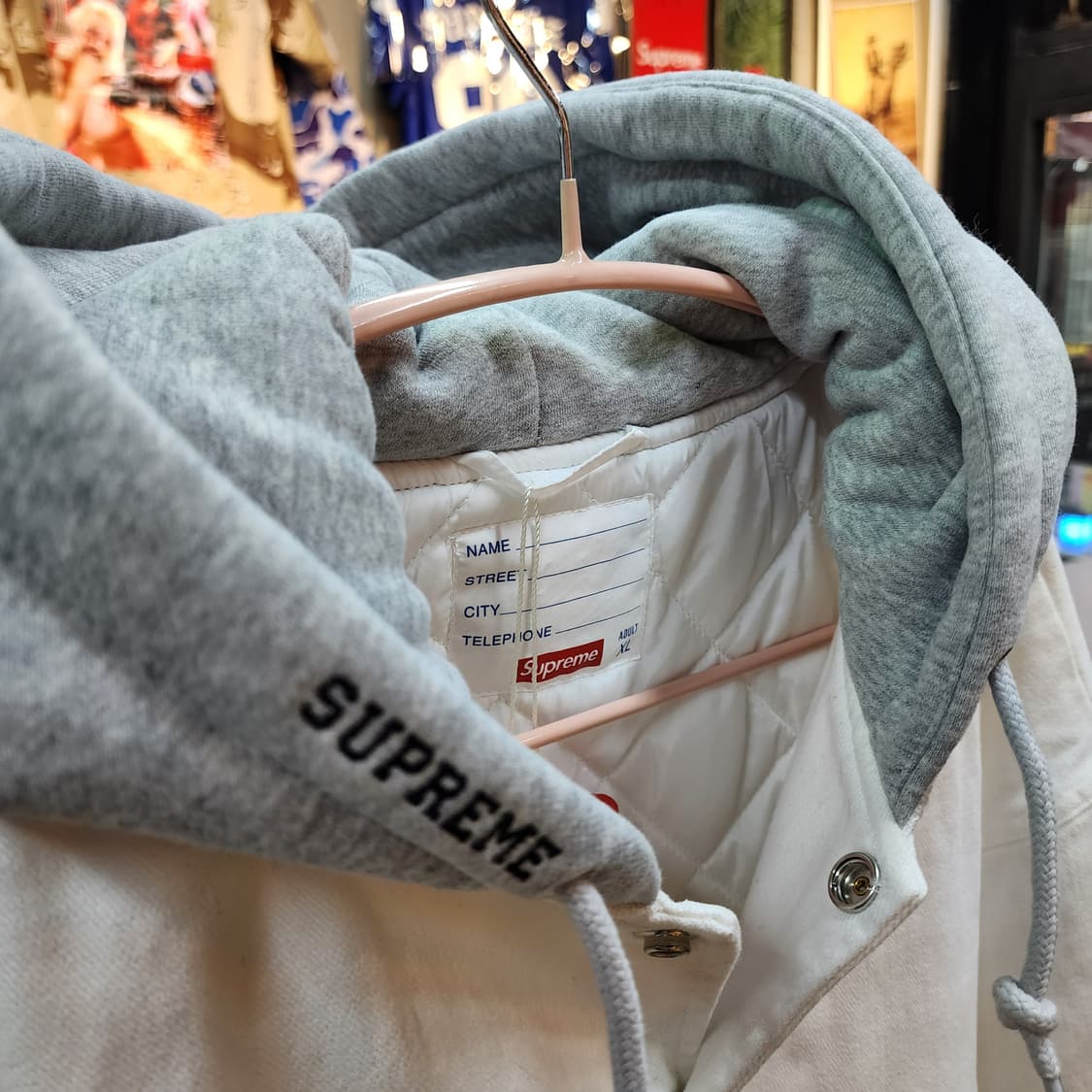 [XL] 새제품급 Supreme 슈프림 후드 트윌 바시티 자켓 화이트 상품이미지6