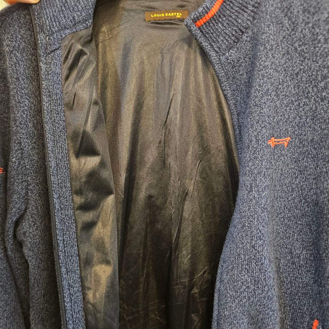 100(L)루이까스텔 네이비 집업 니트 가디건 상품이미지6