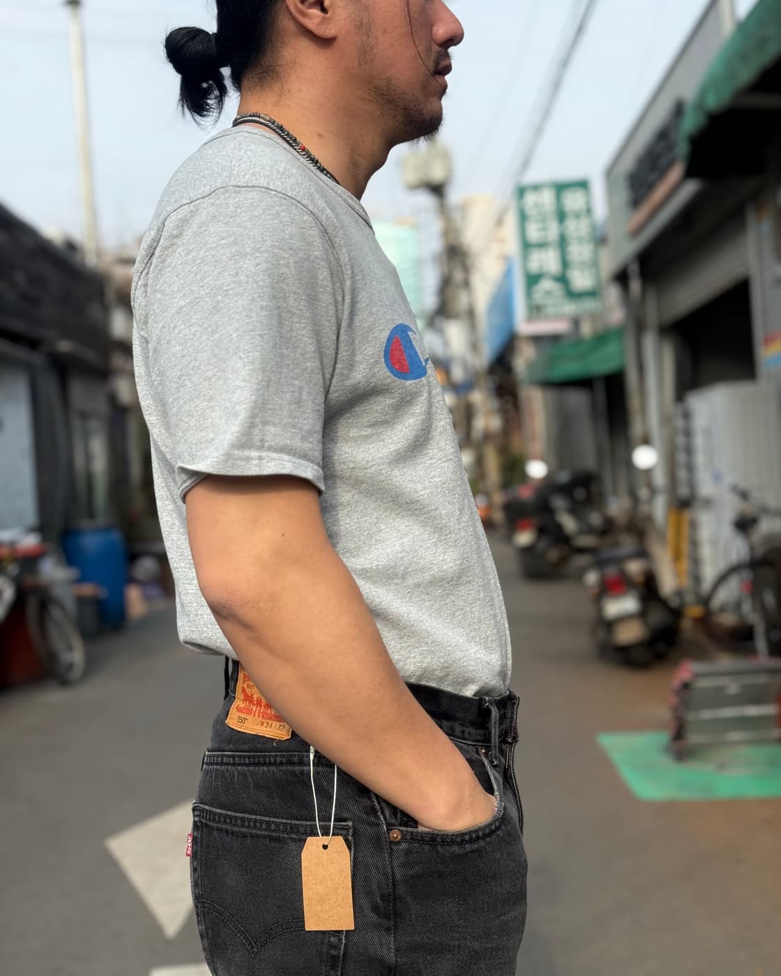 챔피온 리버스위브 그래픽 로고 티셔츠 L 상품이미지7