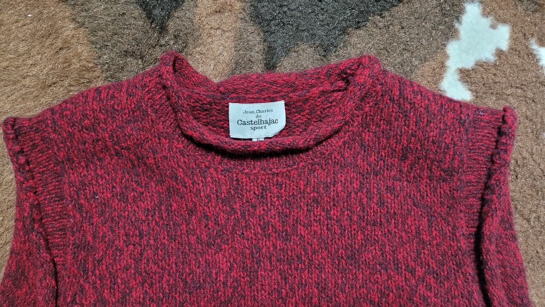 일본 빈티지 까스텔 바작 모직 조끼 S 상품이미지2