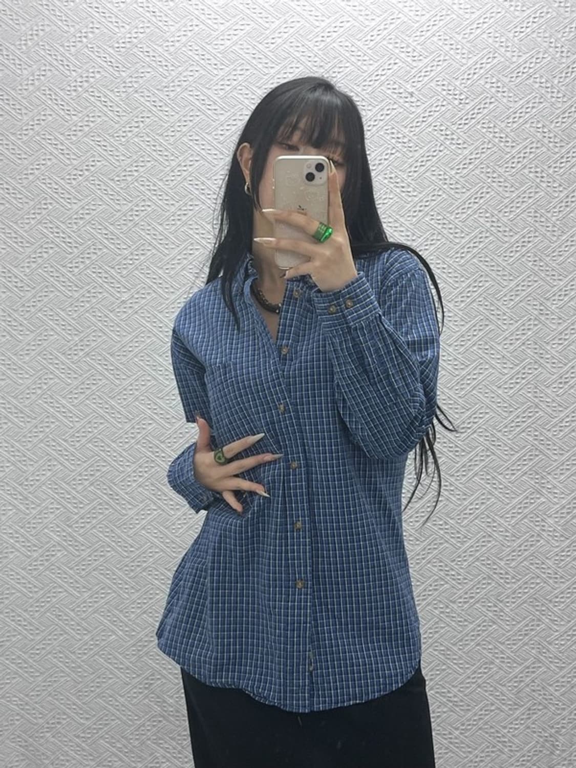 타미힐피거 올드스쿨 하이틴 월계수로고 체크 셔츠 L C08410 상품이미지2