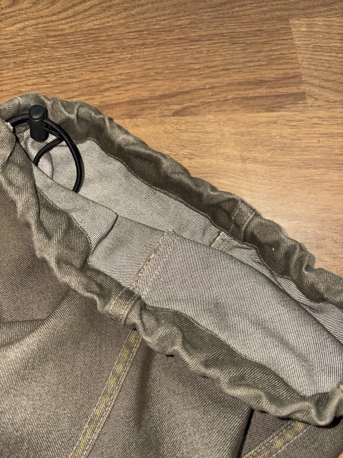 아캄 Washed Line Denim Pants (Khaki) 상품이미지6