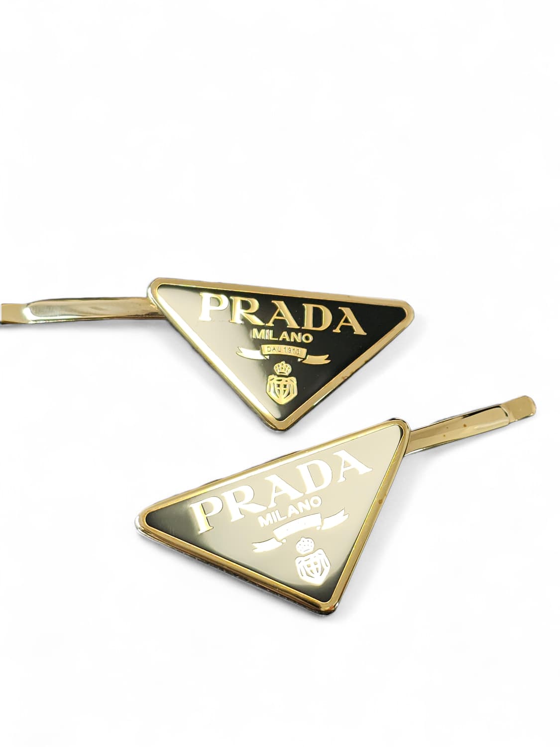 프라다 삼각로고 헤어핀 골드 2PCS SET 상품이미지5