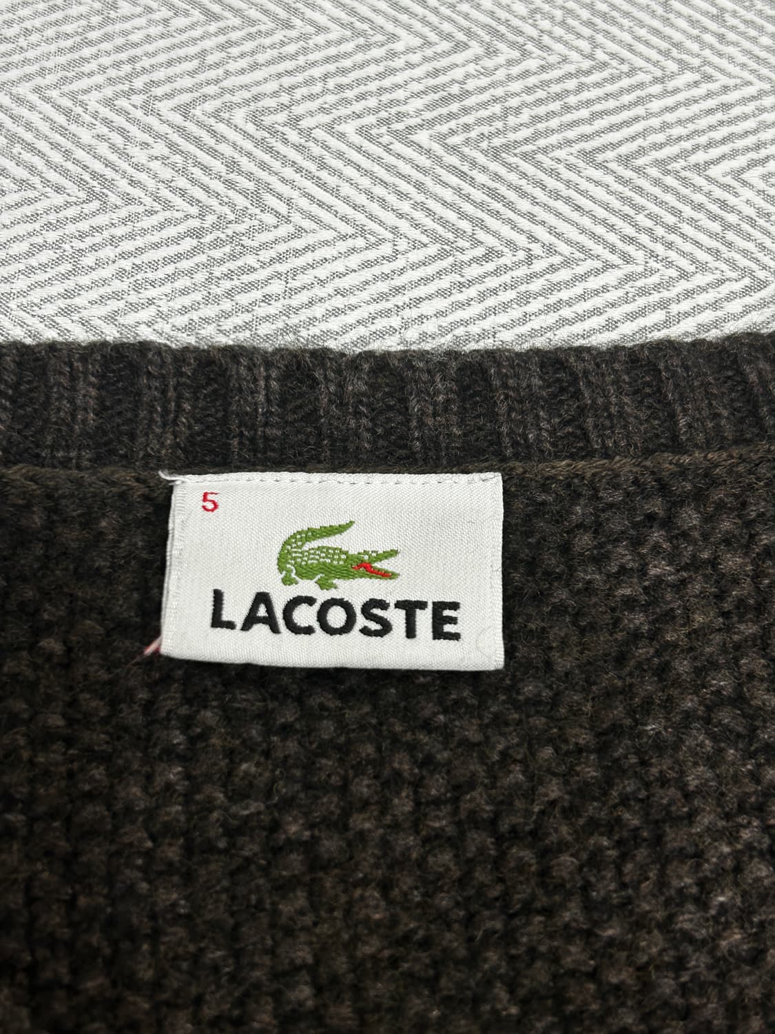 라코스테 Lacoste 브라운 울 캐시미어 니트 L 100사이즈 상품이미지5