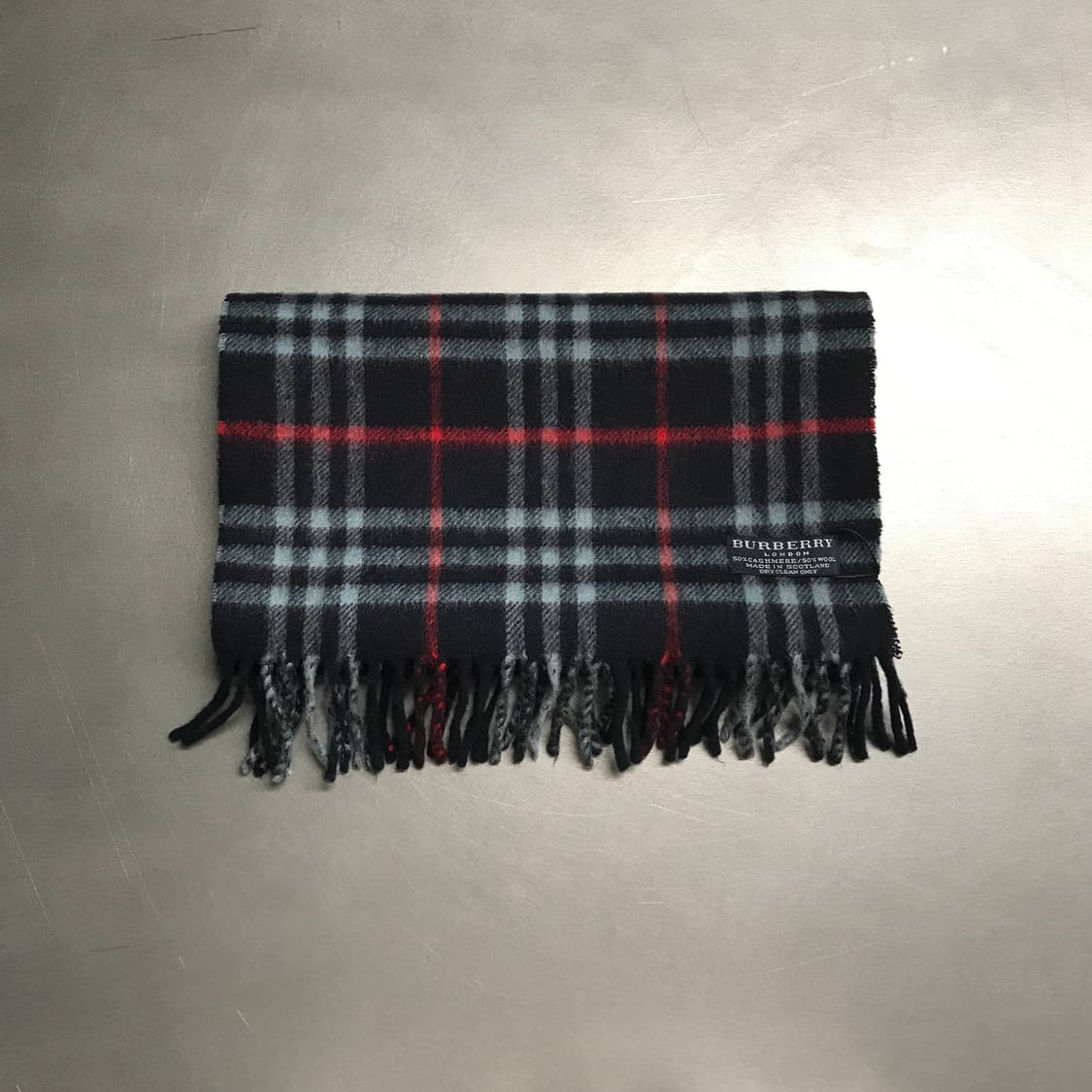 버버리 정품 캐시미어/울 머플러 네이비 상품이미지2