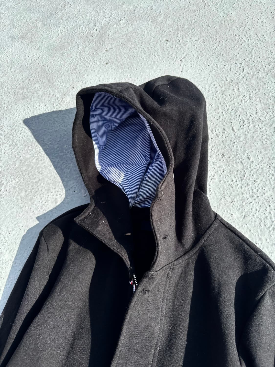 “Vintage”Minimal Design Black Hoodie Zip 상품이미지8
