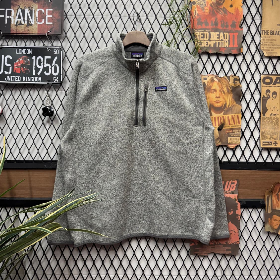파타고니아 베터 스웨터 하프 집업 전면 집업 포켓 포인트 그레이 상품이미지1