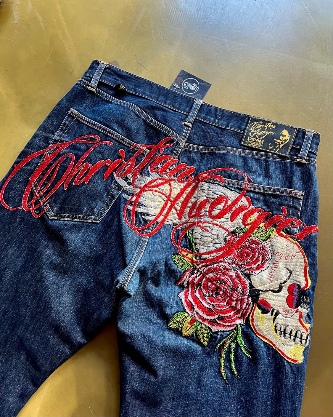 90s Christian Audigier Embroidery Denim 상품이미지9