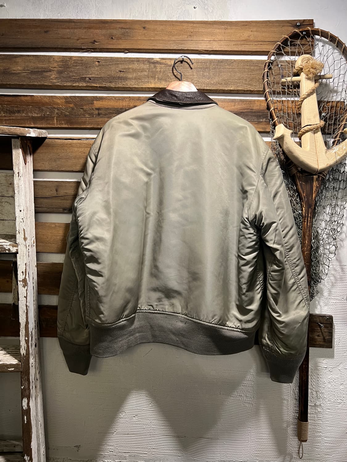 [L]알파인더스트리 레더 카라 패치 CWU-45P 항공 점퍼 상품이미지9