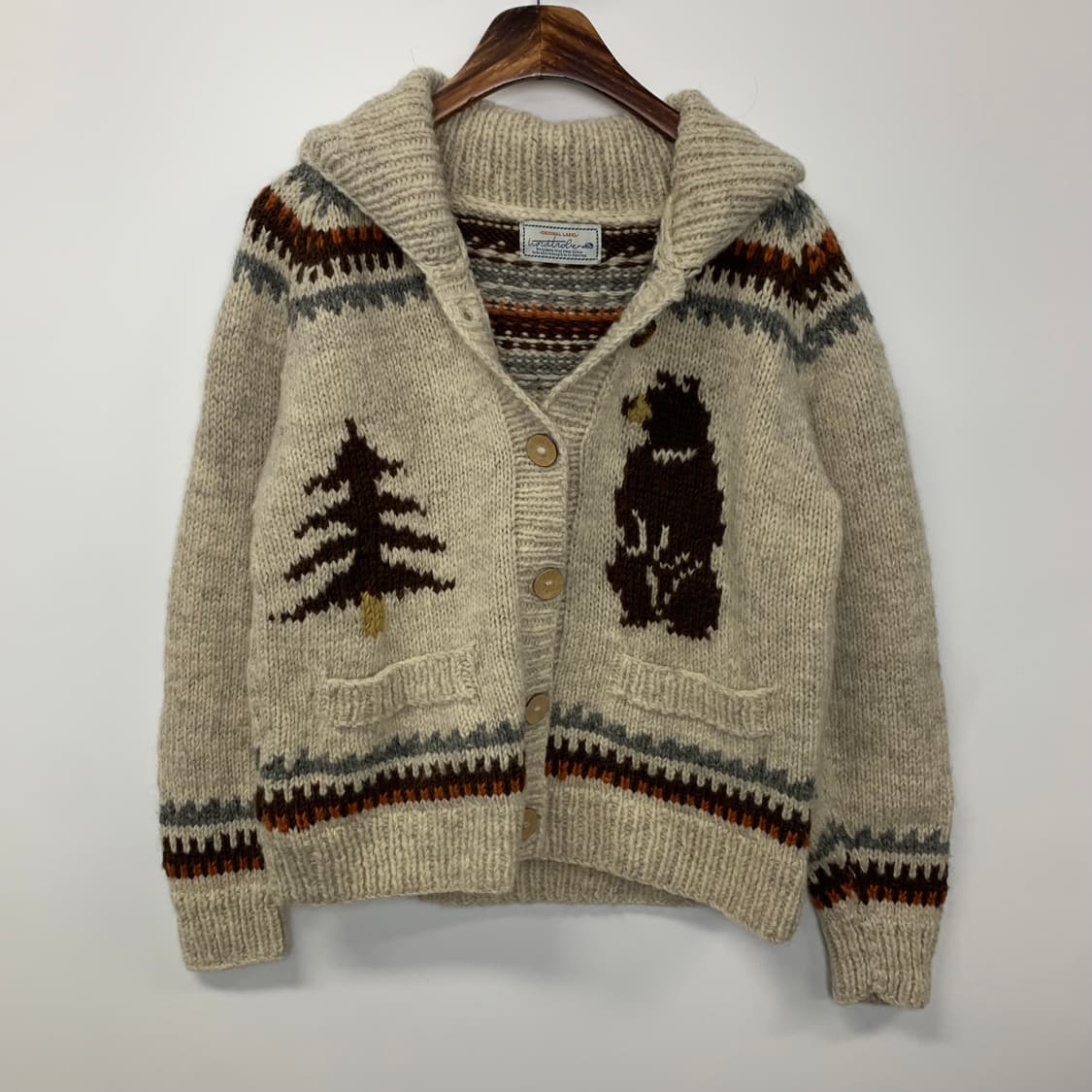 Vintage 빈티지 숄카라 코위찬 니트 가디건 상품이미지2