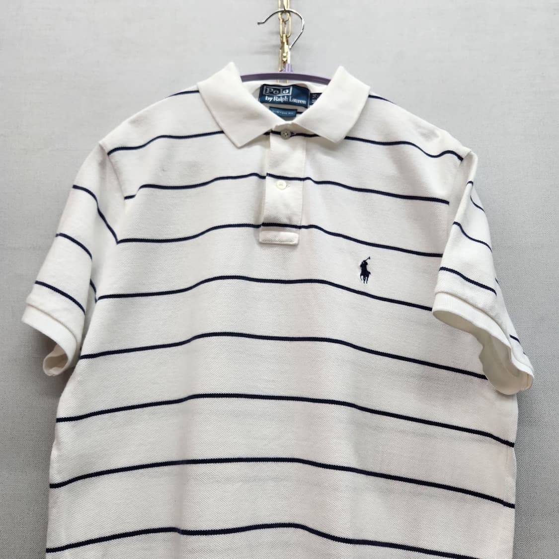 폴로랄프로렌 로고 스트라이프 반팔카라 M(L) 상품이미지2