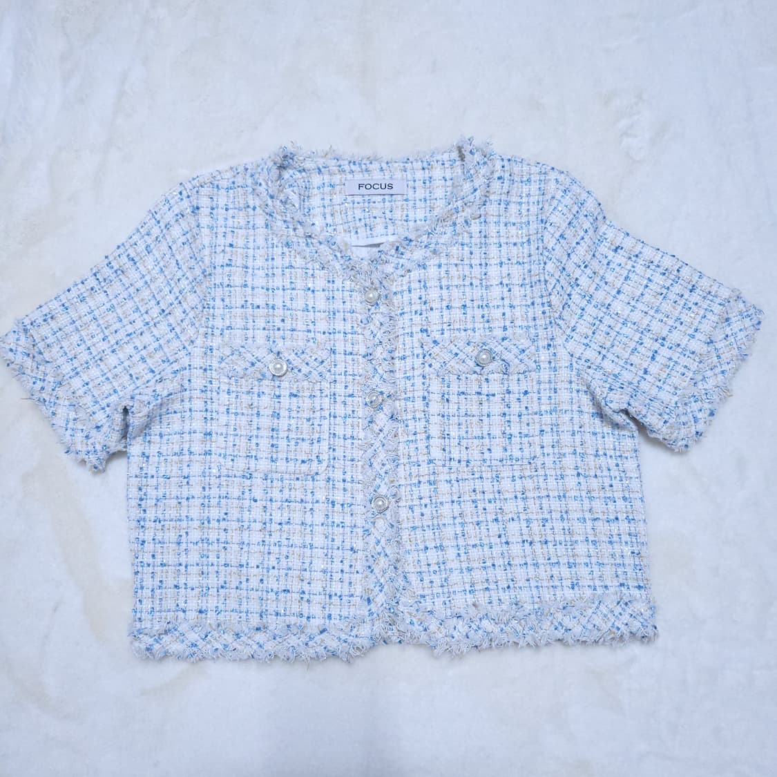 포커스 여성 트위드반팔자켓 F 0224 상품이미지1