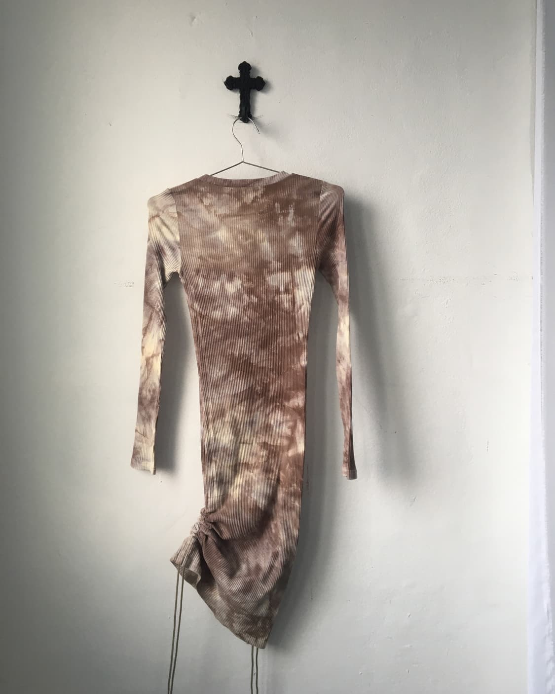 Side shirring dyed pattern onepiece 상품이미지3