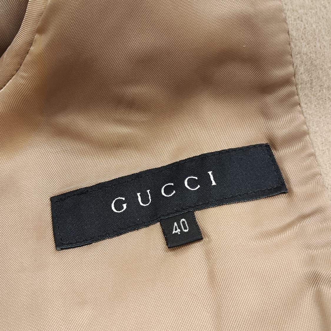 CN909 M 구찌 클래식 일본판 베이지 울 앙고라 더블 코트 상품이미지3