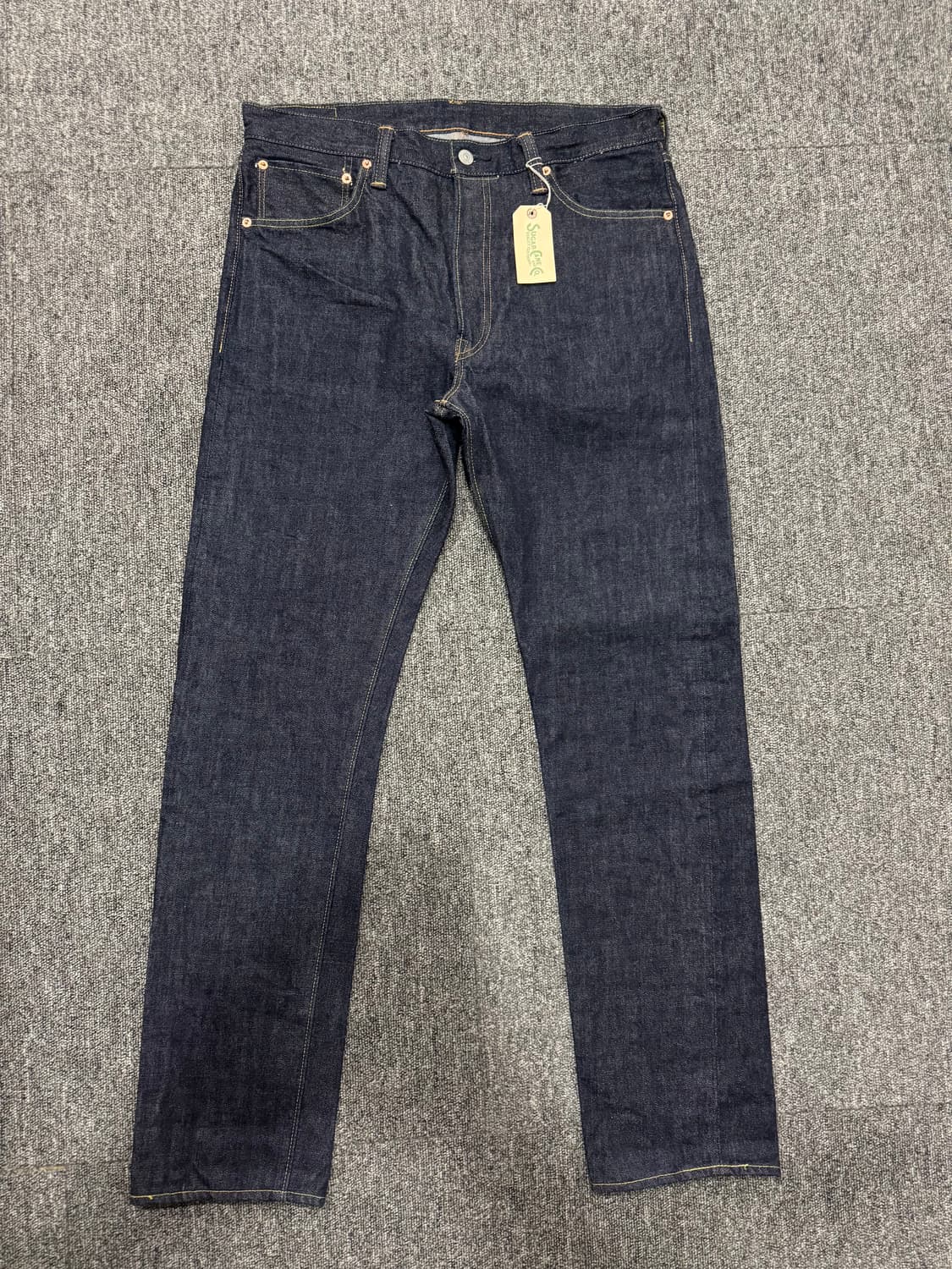 새상품) 슈가케인 2021 원워시 클래식 스트레이트 셀비지 데님 34 상품이미지3