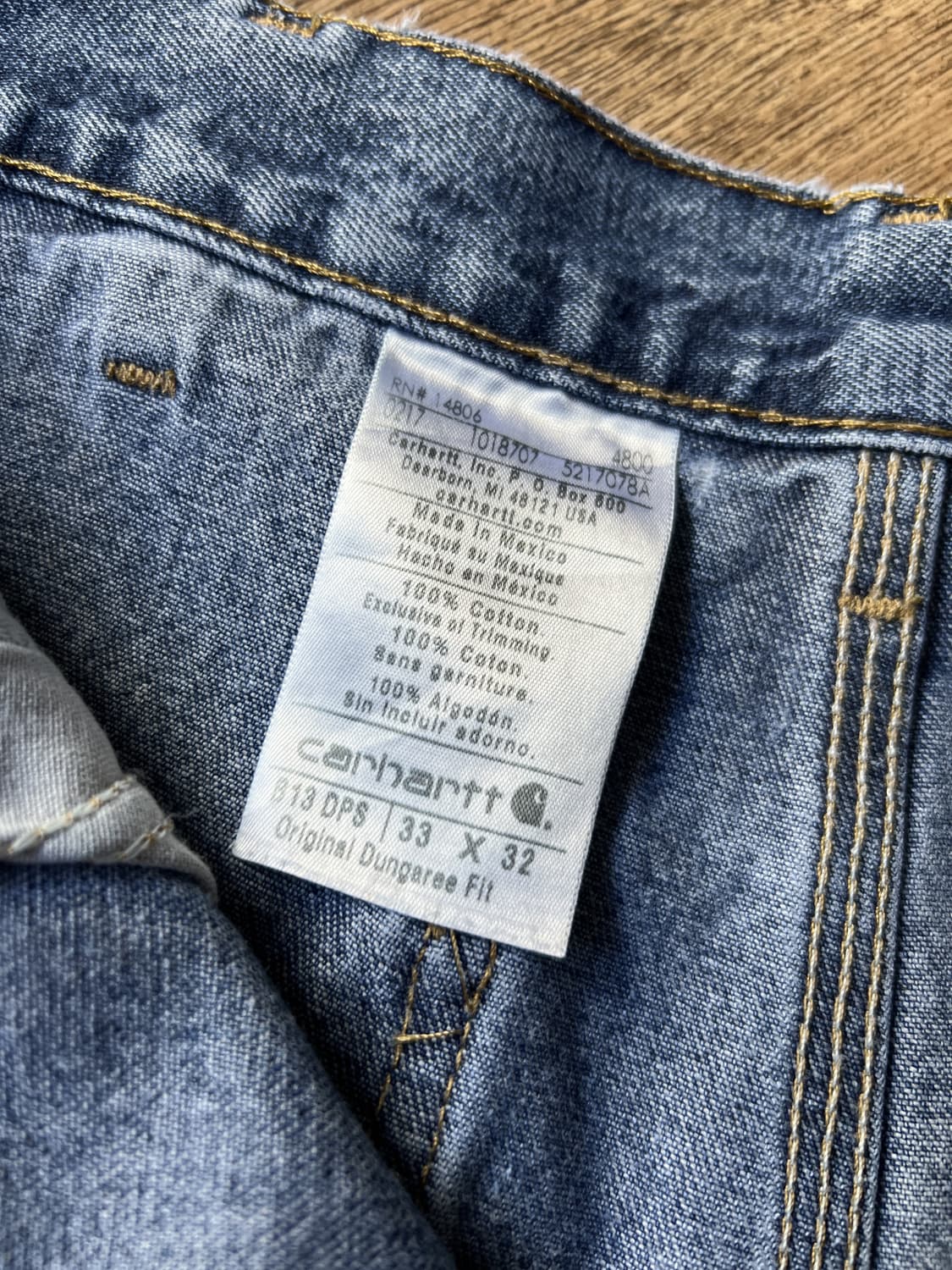 [33]칼하트 USA 빈티지 워싱 싱글니 카펜터 워크 데님 팬츠 상품이미지4