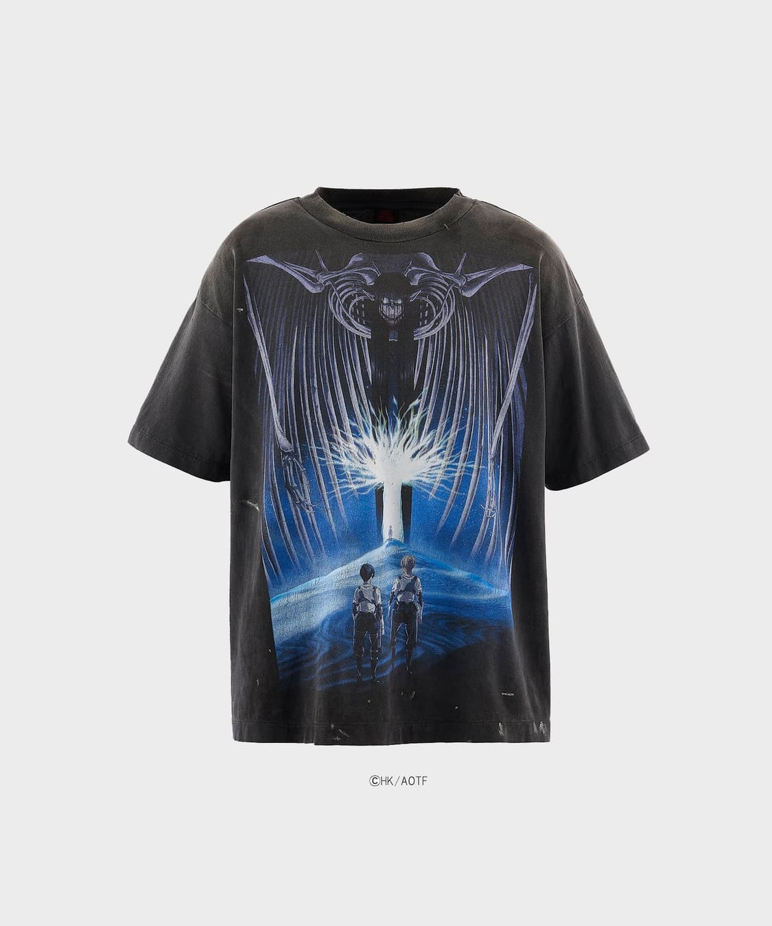 [새상품/L] 세인트미카엘 X 진격의 거인 반팔 티셔츠 블랙 상품이미지1