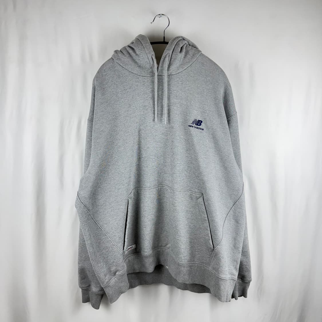 110) 뉴발란스 백로고 기모 후드 티 그레이 상품이미지2