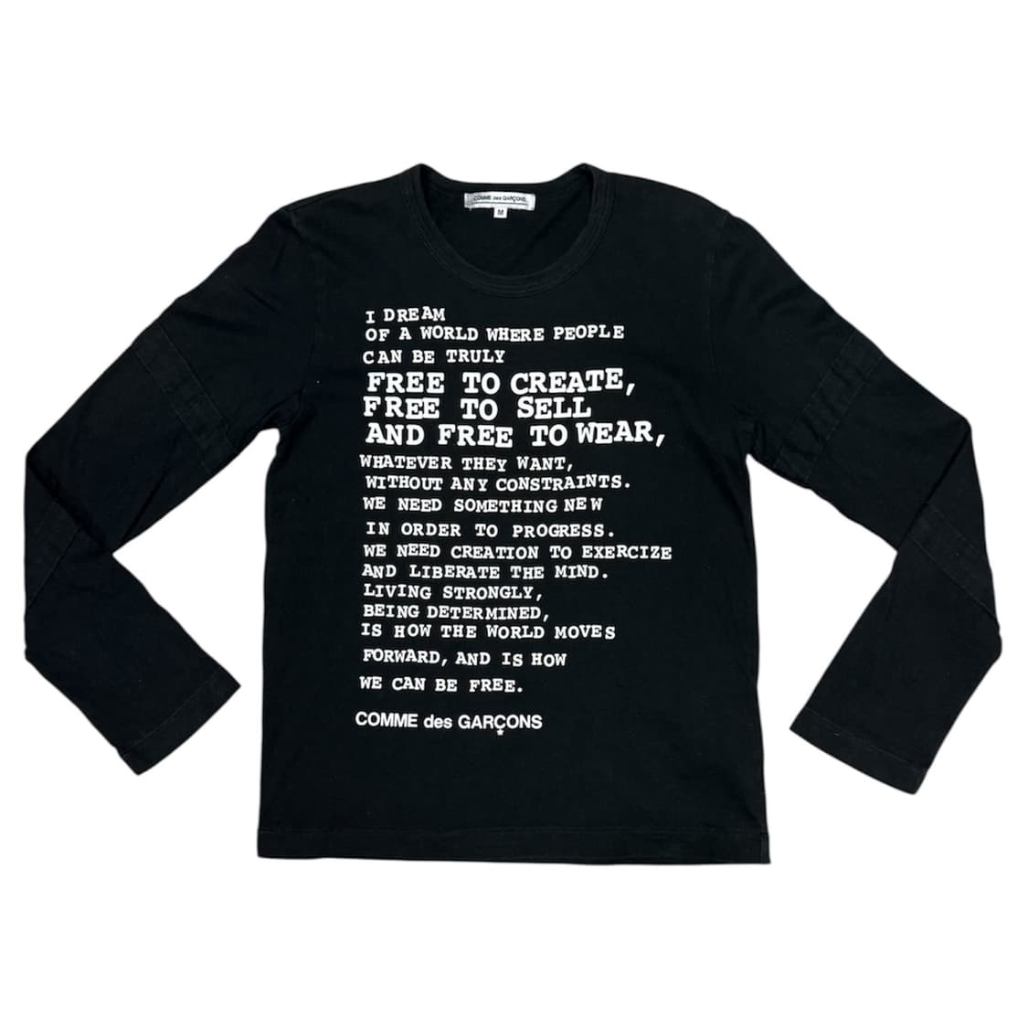 2021 꼼데가르송 자유를 향한 시 롱슬리브 티셔츠 상품이미지1