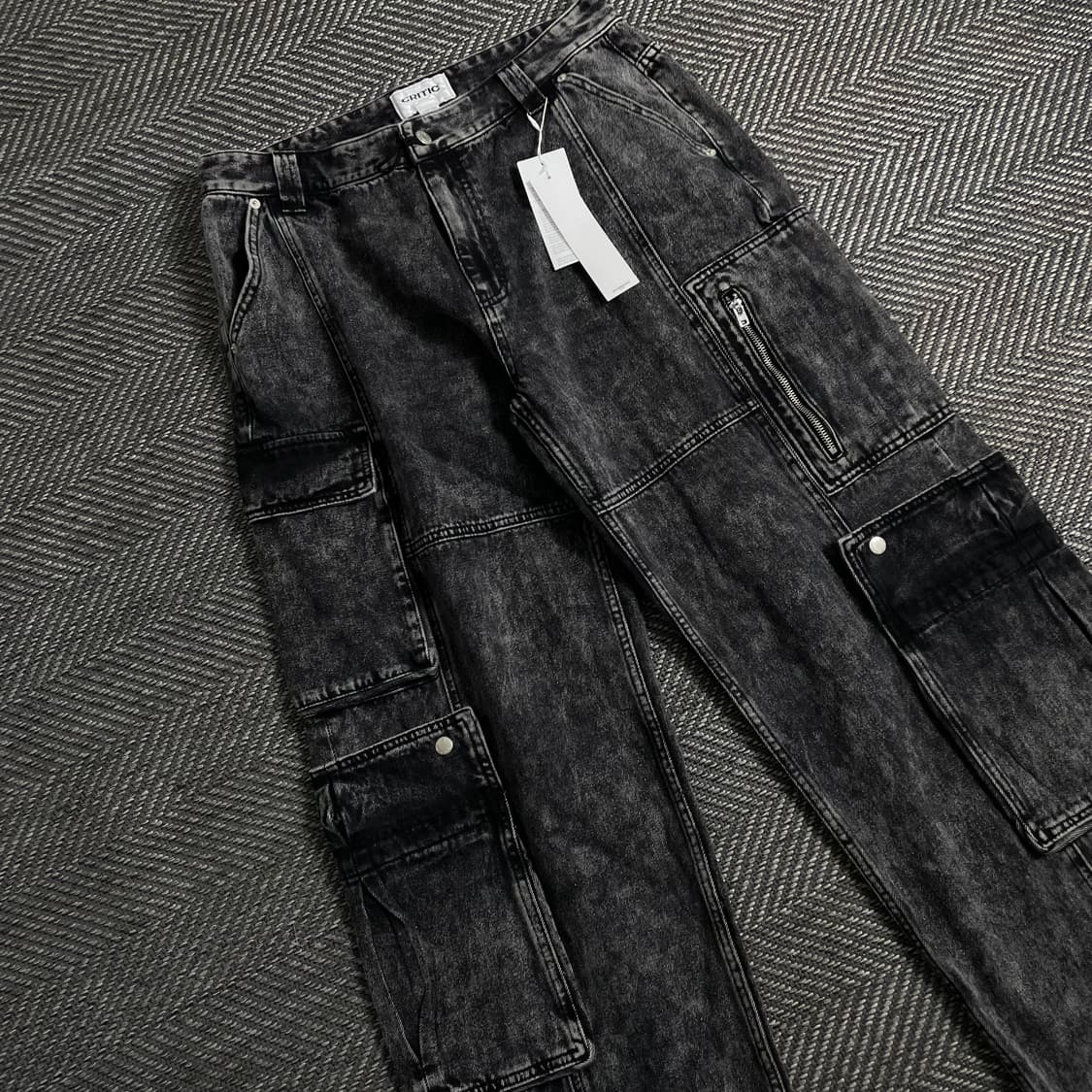 크리틱 멀티 포켓 카고 퍼티그 흑청 팬츠y 3082 상품이미지1