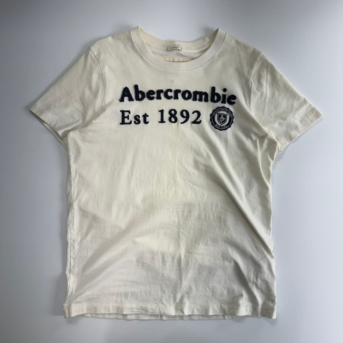 Abercrombie 아베크롬비 스펠아웃 로고 아이보리 반팔 상품이미지3
