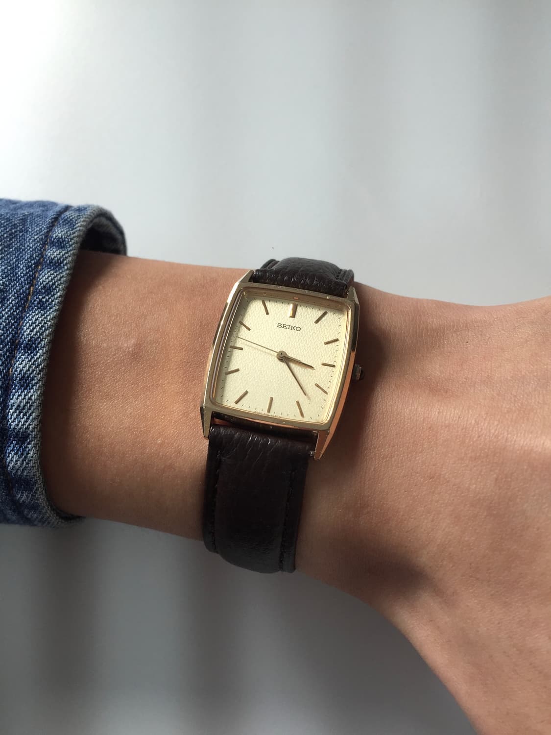 90s seiko herringbone dial gold quartz 상품이미지4
