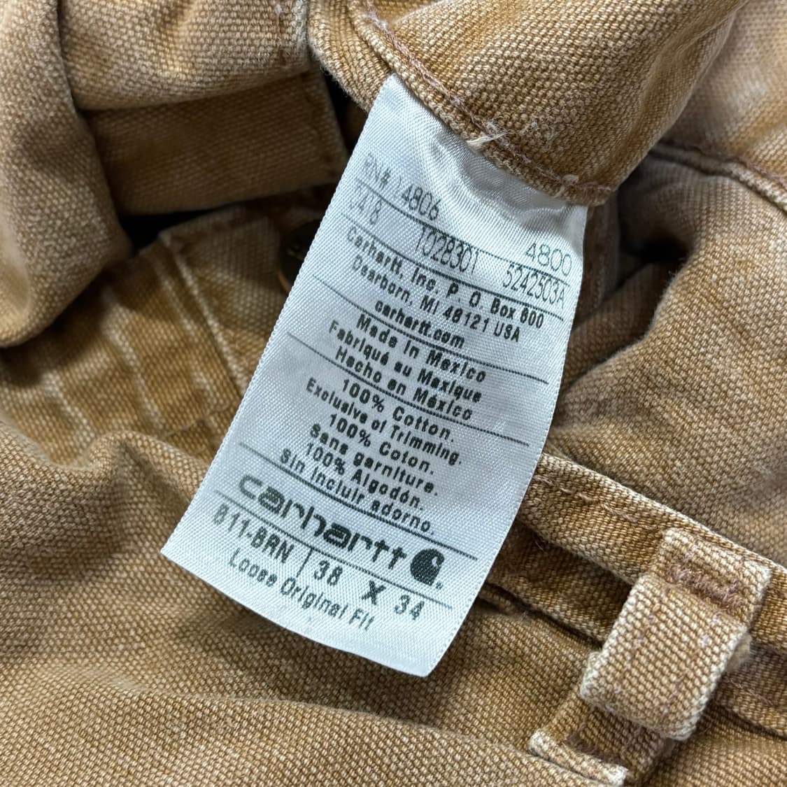 빈티지 칼하트 B11 BRN 싱글니 카펜터 팬츠 상품이미지7