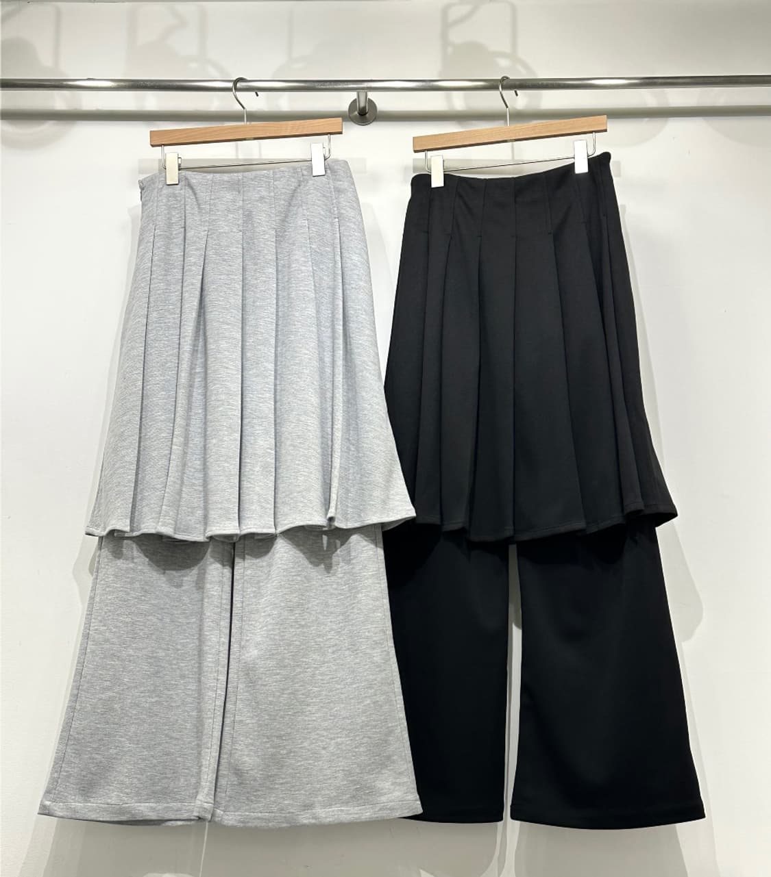 리 플리츠 스커트 팬츠 블랙 새상 상품이미지4