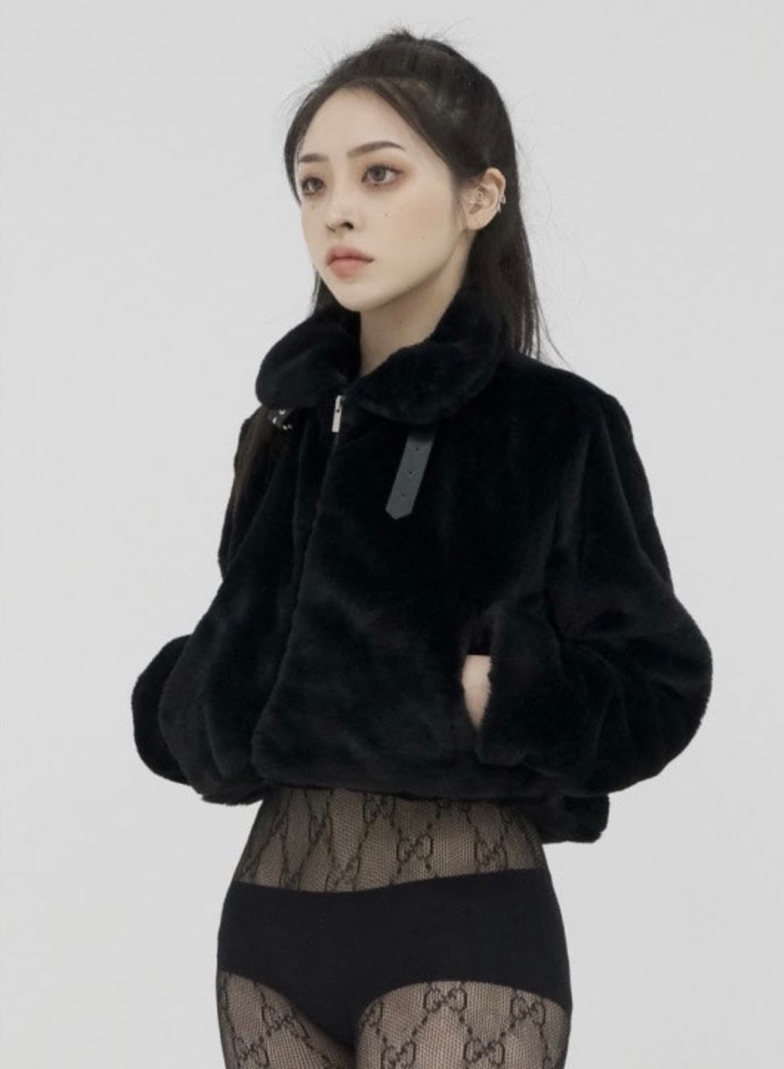 오도어 블랙 퍼 자켓 상품이미지3