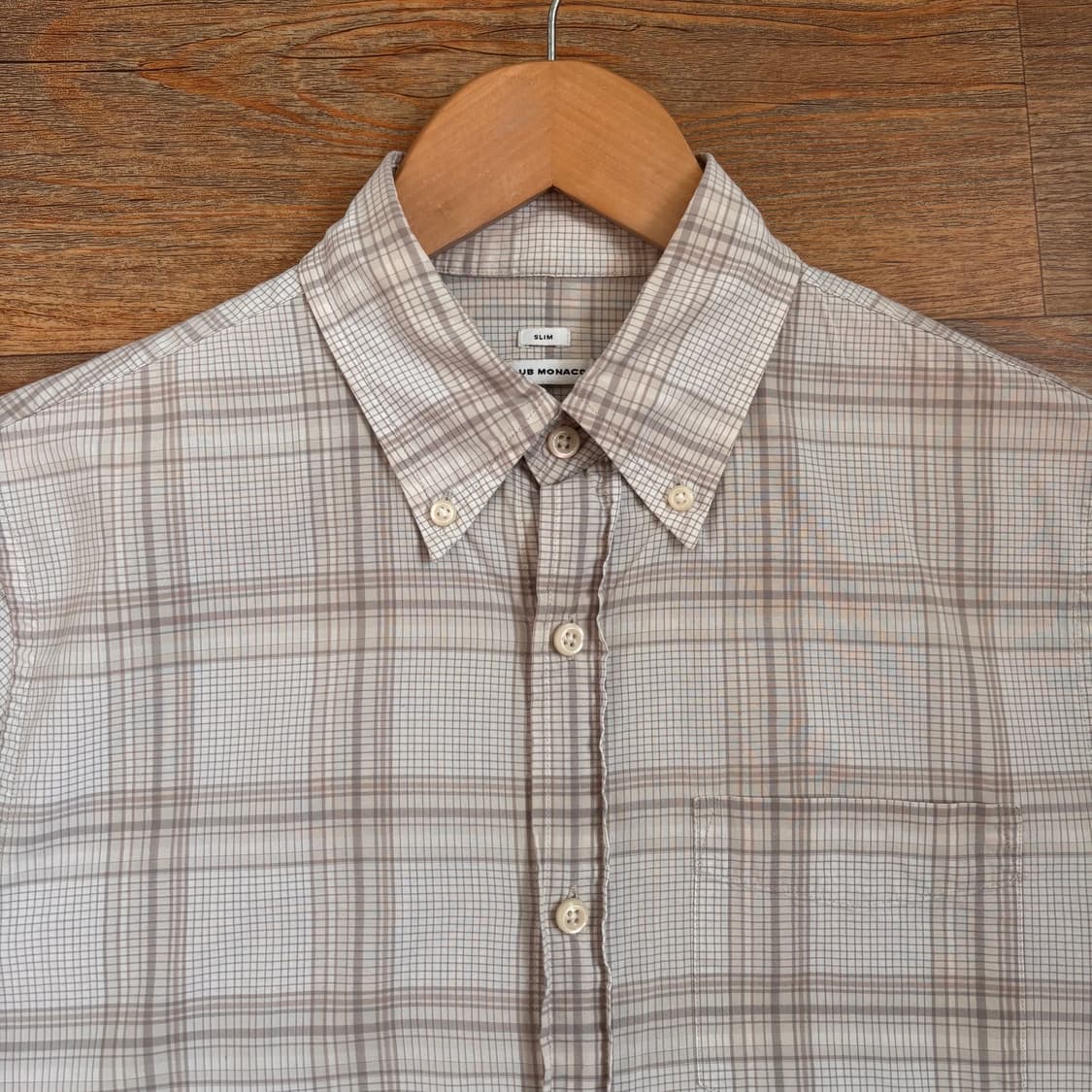클럽모나코 슬림핏 XS 캐주얼 반팔 셔츠 남방 체크 상품이미지6