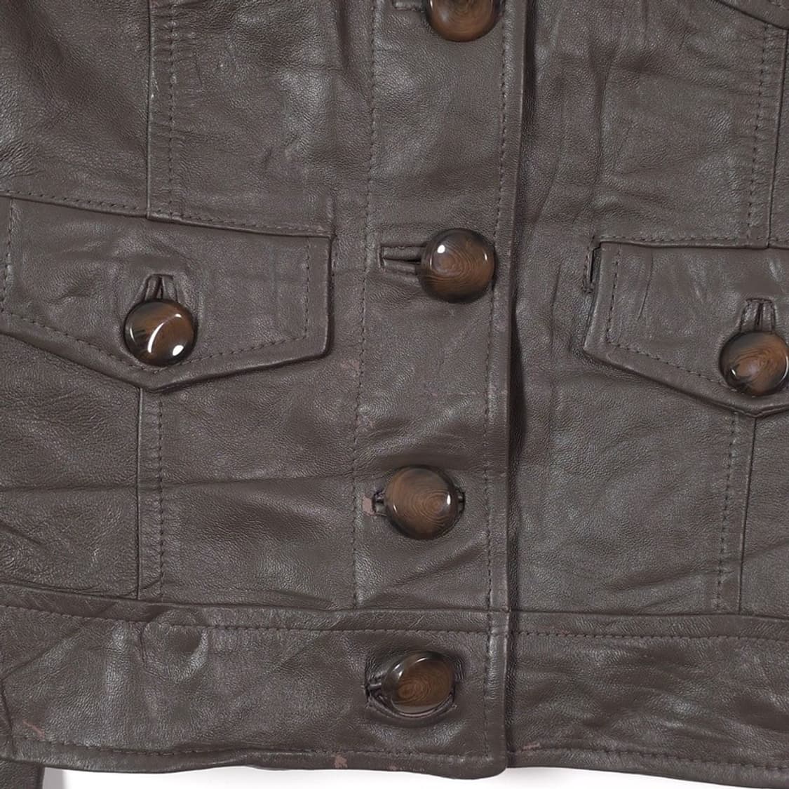 OZOC 빈티지 다크브라운 리얼 램스킨 멀티포켓 레더 자켓 38 상품이미지6