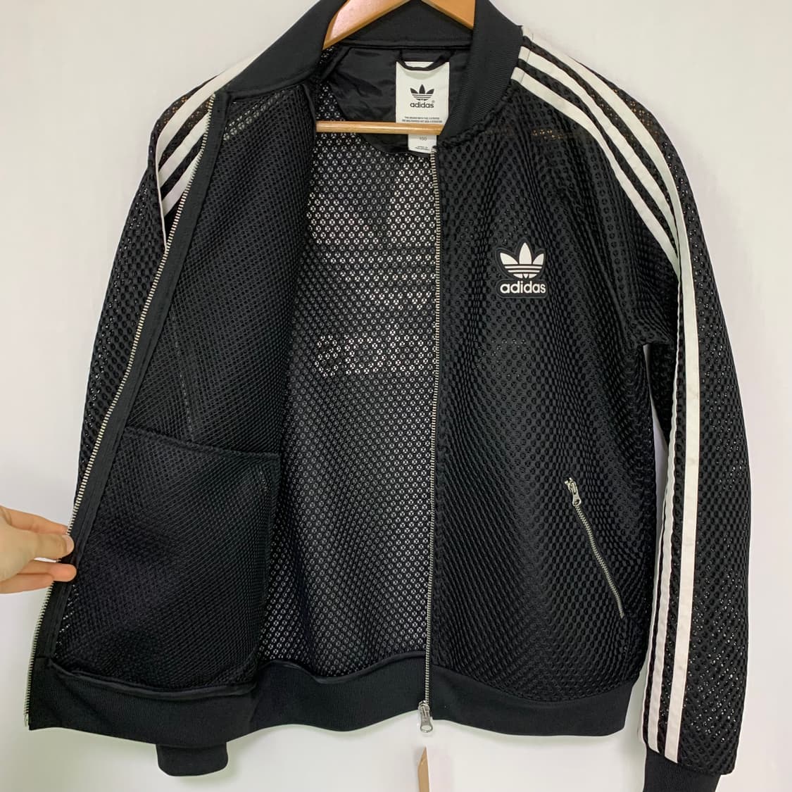 아디다스 삼선 블랙 메쉬 져지 집업 자켓 빈티지 y2k 100 남녀공용 상품이미지6