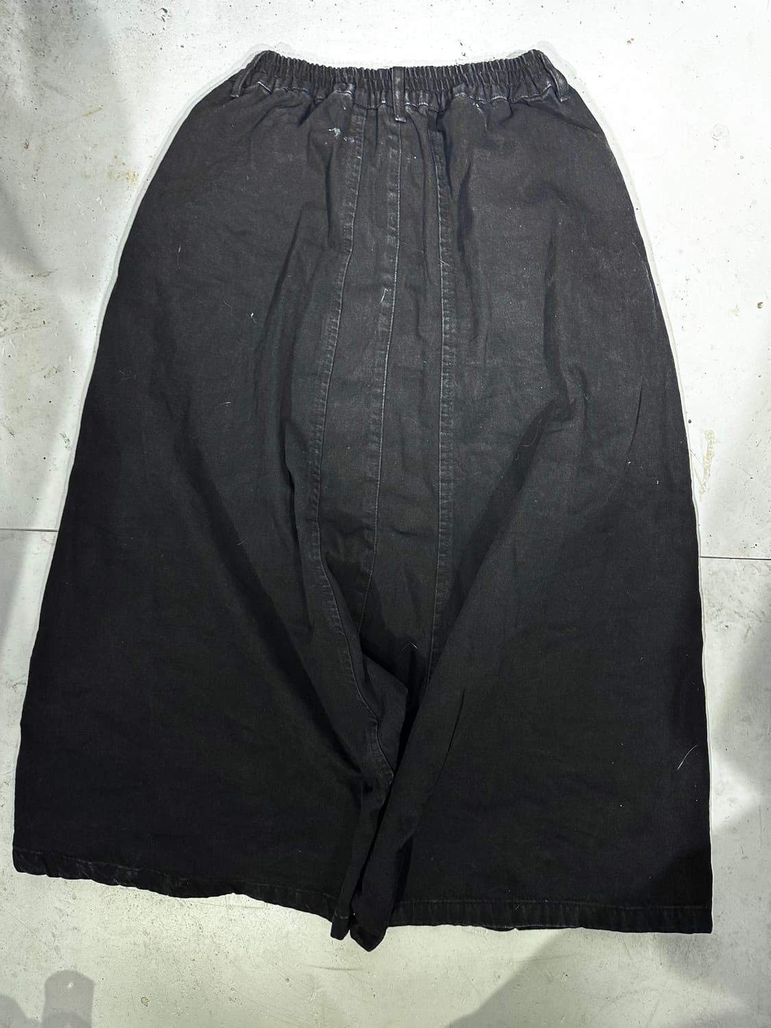 빈티지 흑청 와이드 데님 치마바지 상품이미지5