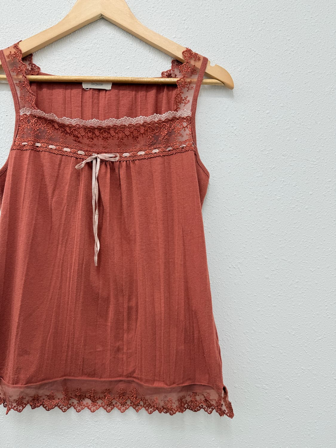 빈티지 오랜지 레이스 리본 슬리브리스 상품이미지2